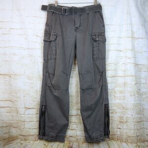 G-Star RAW Cargo Pant Men L Gray Tactical Military Utility 34.5X30 Baggy Zip Y2K